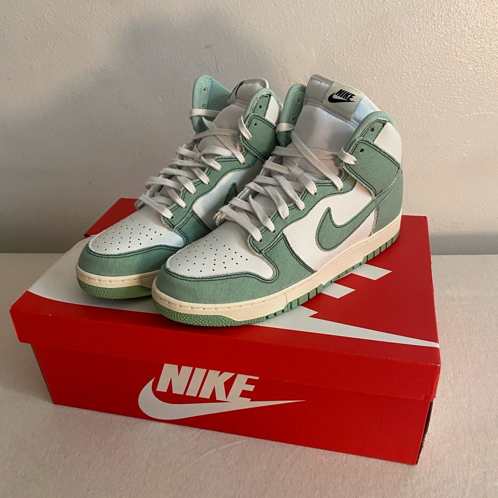 Nike Dunk High 1985 Shoes “Green Denim”